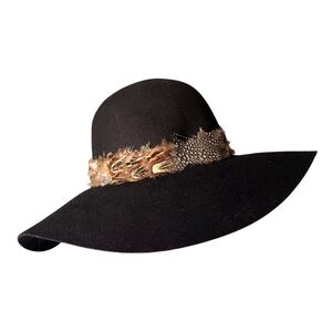 ASOS Black Feathered Women’s Wide Brim Hat